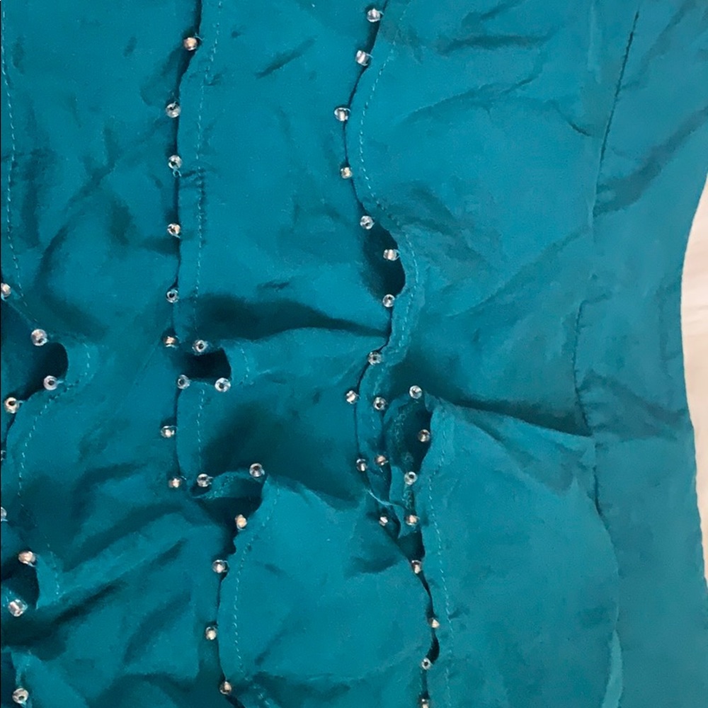 Blue mini skirt with ruffles - Picture 2 of 2